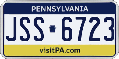PA license plate JSS6723