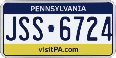 PA license plate JSS6724