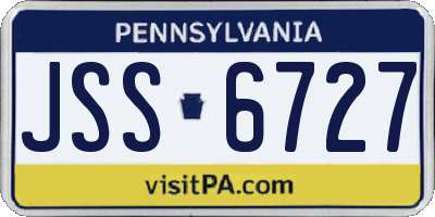 PA license plate JSS6727