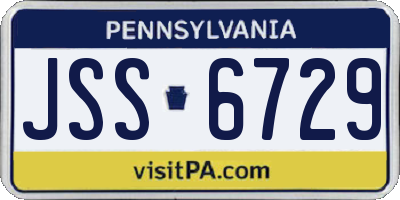 PA license plate JSS6729