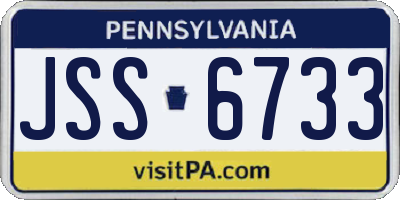 PA license plate JSS6733