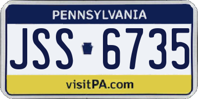 PA license plate JSS6735