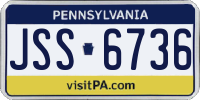 PA license plate JSS6736