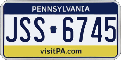 PA license plate JSS6745