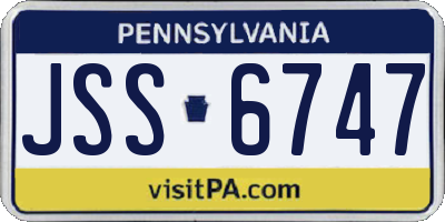 PA license plate JSS6747
