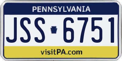 PA license plate JSS6751