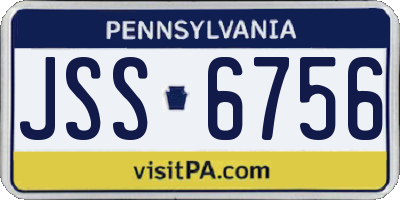 PA license plate JSS6756