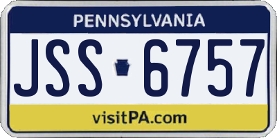 PA license plate JSS6757
