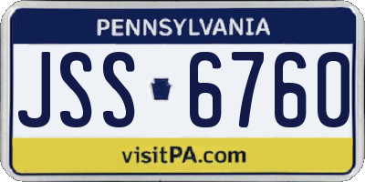 PA license plate JSS6760