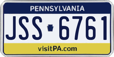 PA license plate JSS6761