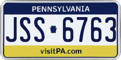 PA license plate JSS6763