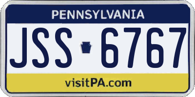 PA license plate JSS6767