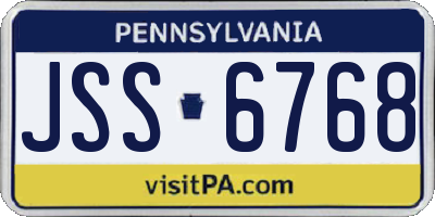 PA license plate JSS6768