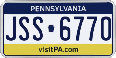 PA license plate JSS6770