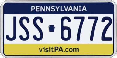PA license plate JSS6772