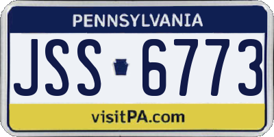 PA license plate JSS6773