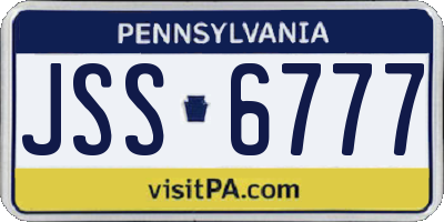 PA license plate JSS6777