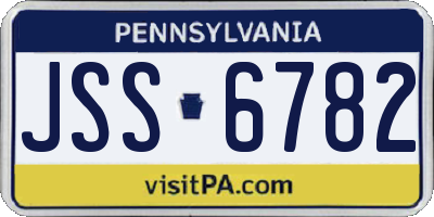 PA license plate JSS6782