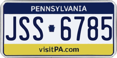 PA license plate JSS6785