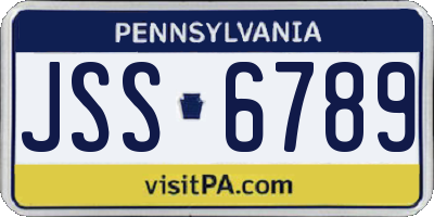PA license plate JSS6789