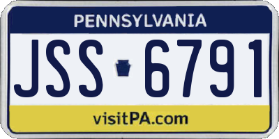 PA license plate JSS6791