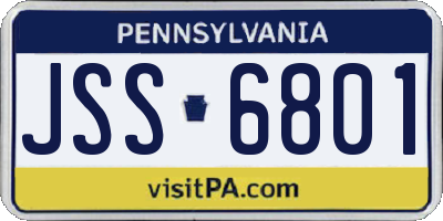 PA license plate JSS6801