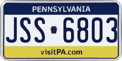 PA license plate JSS6803