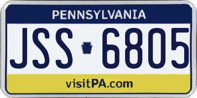 PA license plate JSS6805