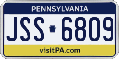 PA license plate JSS6809