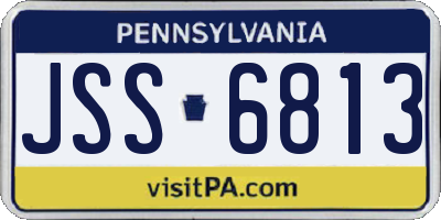 PA license plate JSS6813