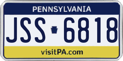 PA license plate JSS6818