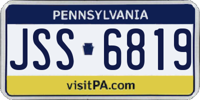 PA license plate JSS6819