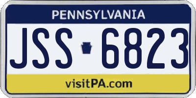 PA license plate JSS6823