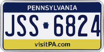PA license plate JSS6824
