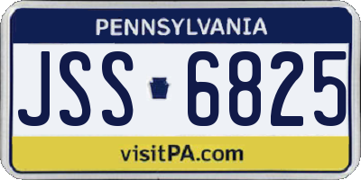 PA license plate JSS6825