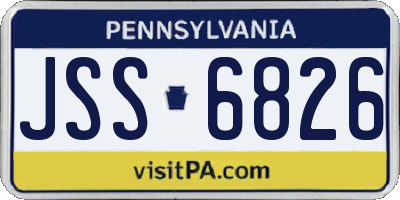 PA license plate JSS6826