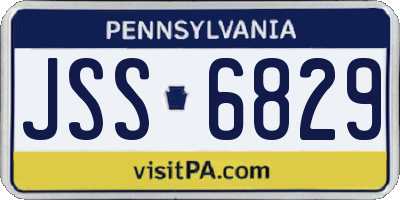 PA license plate JSS6829