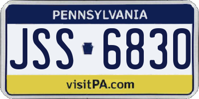 PA license plate JSS6830