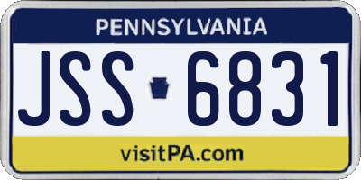 PA license plate JSS6831