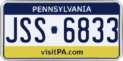 PA license plate JSS6833