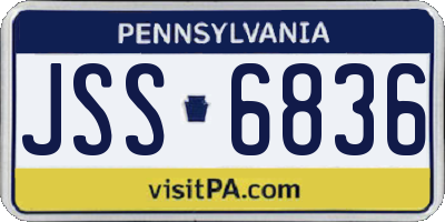 PA license plate JSS6836