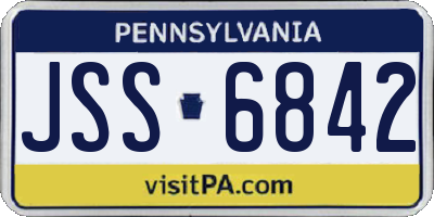 PA license plate JSS6842