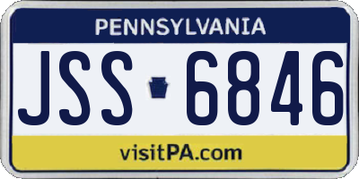 PA license plate JSS6846