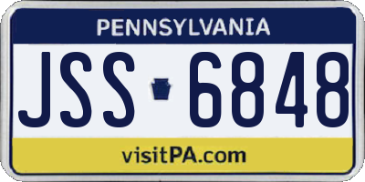 PA license plate JSS6848