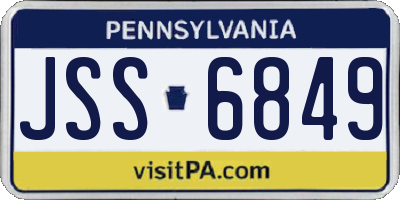 PA license plate JSS6849