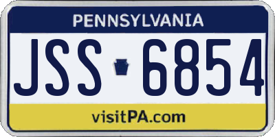 PA license plate JSS6854