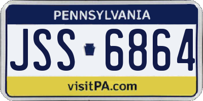 PA license plate JSS6864
