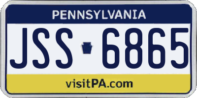 PA license plate JSS6865