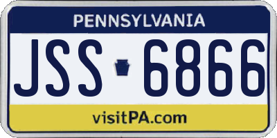 PA license plate JSS6866