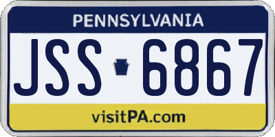 PA license plate JSS6867